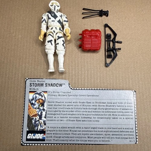 New ListingVintage 1988 Hasbro GI Joe v2 STORM SHADOW Near Complete Figure With File Card