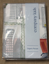 Company Store Kids Sheet Set Construction TWIN Organic Cotton Truck Vehicles NIP