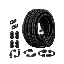 Fuel 20FT 6AN AN6 Braided Nylon ... EVIL Line Fuel Hose PTFE ENERGY PTFE Kit,E85