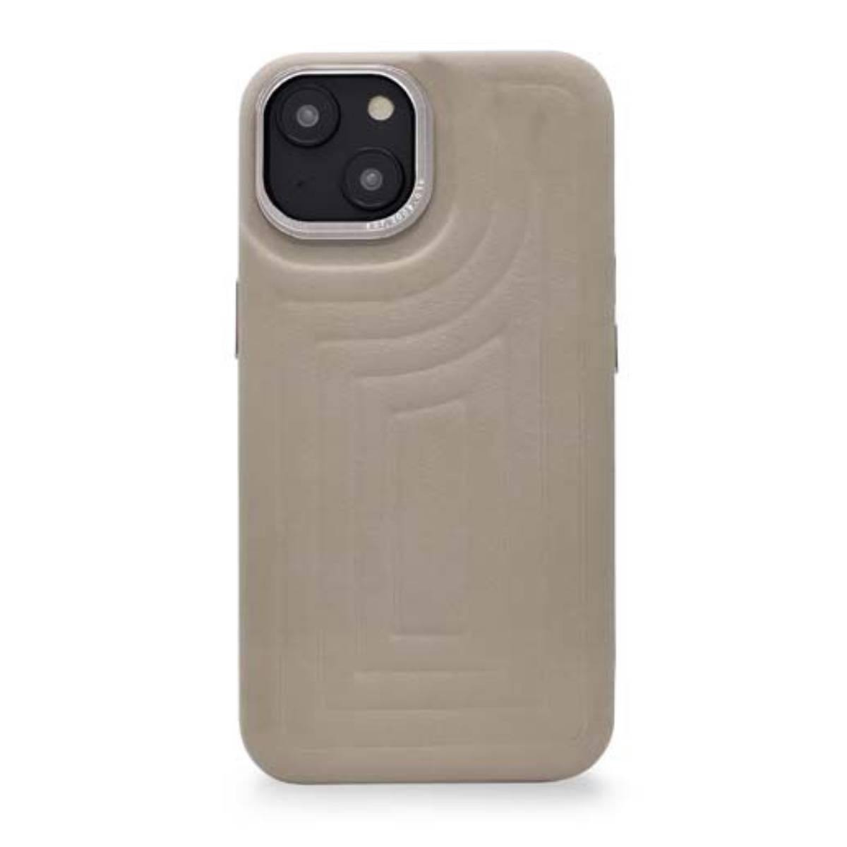 Coque iPhone 14 Plus en cuir beige contre les rayures avec dos magnétique intégré