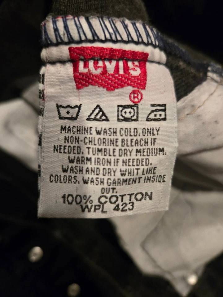 Vtg Levi’s 501 Fly Button Made in USA Denim Black 38x30 (FITS 36x30) - Image 4 of 4