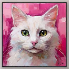 ORIGINAL Oil PAINTING on Canvas Cat Textured Artwork 10x10 in Custom Order