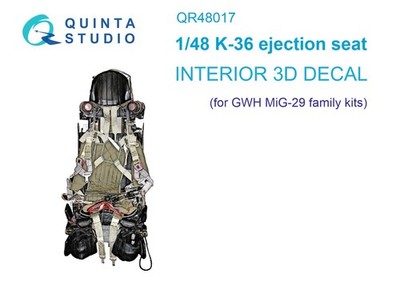 1:48 K-36 Schleudersitz für MiG-29 Interieur 3D Color Decal Quinta QR48017 Kine