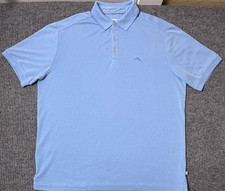 Tommy Bahama Polo Shirt Mens Large Blue IslandZone Modal Golf Performance Knit