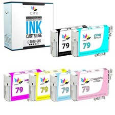 CMYi Black Color Ink Cartridges Lot for Epson 79 Fits Artisan 1430 Stylus Photo