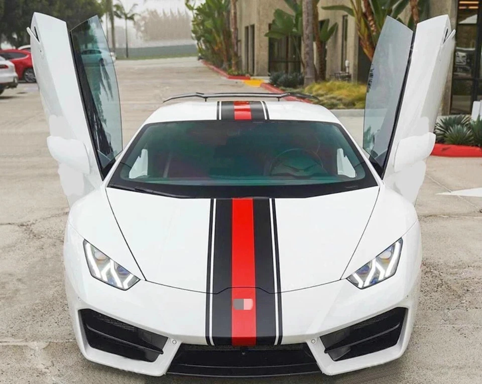 Pegatina gráfica a rayas de carreras para Lamborghini Huracan Aventador capó techo trasero Foto 2 de 4