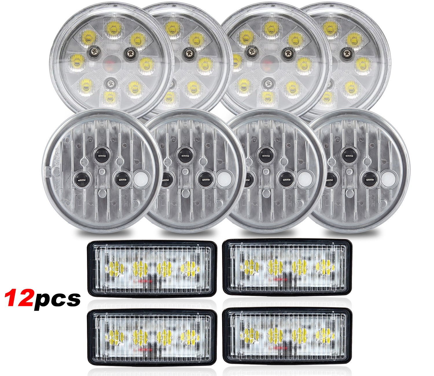 12x LED Work Lights Kit For Deere 40 Series: 4040 4240 4440 4640 4840