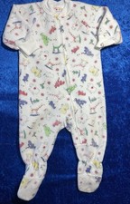 Vintage Carters One Piece Fleece Baby Footed Sleeper Zoo Animals Size 6-12m
