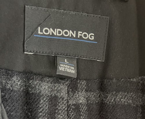 London Fog Double Breasted Black Trench Lined Women's Size L $240 List - Picture 10 of 10