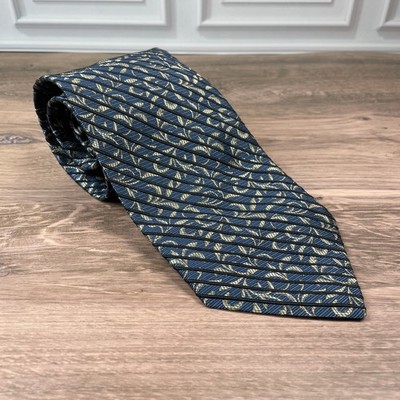 Robert Talbott Best of Class Nordstrom Necktie Blue Gold Floral Pattern Necktie