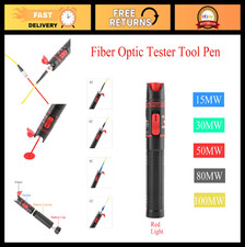 Rechargeable Fiber Tester Visual Fault Locator 15-100KM, FTTH Optical Pen Adapte