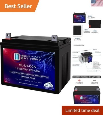 Rechargeable 12V 200CCA AGM Battery - Superior Vibration Resistance & Longevity