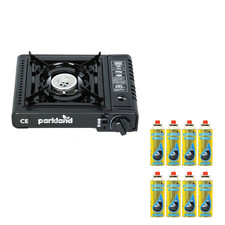 Parkland® Portable Single Burner Hob Camping Gas Stove Cooker With Gas Refills