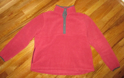 Ladies Vintage L.L. Bean Rust Salmon T-Snap Fleece Mock Neck Pullover Size Large