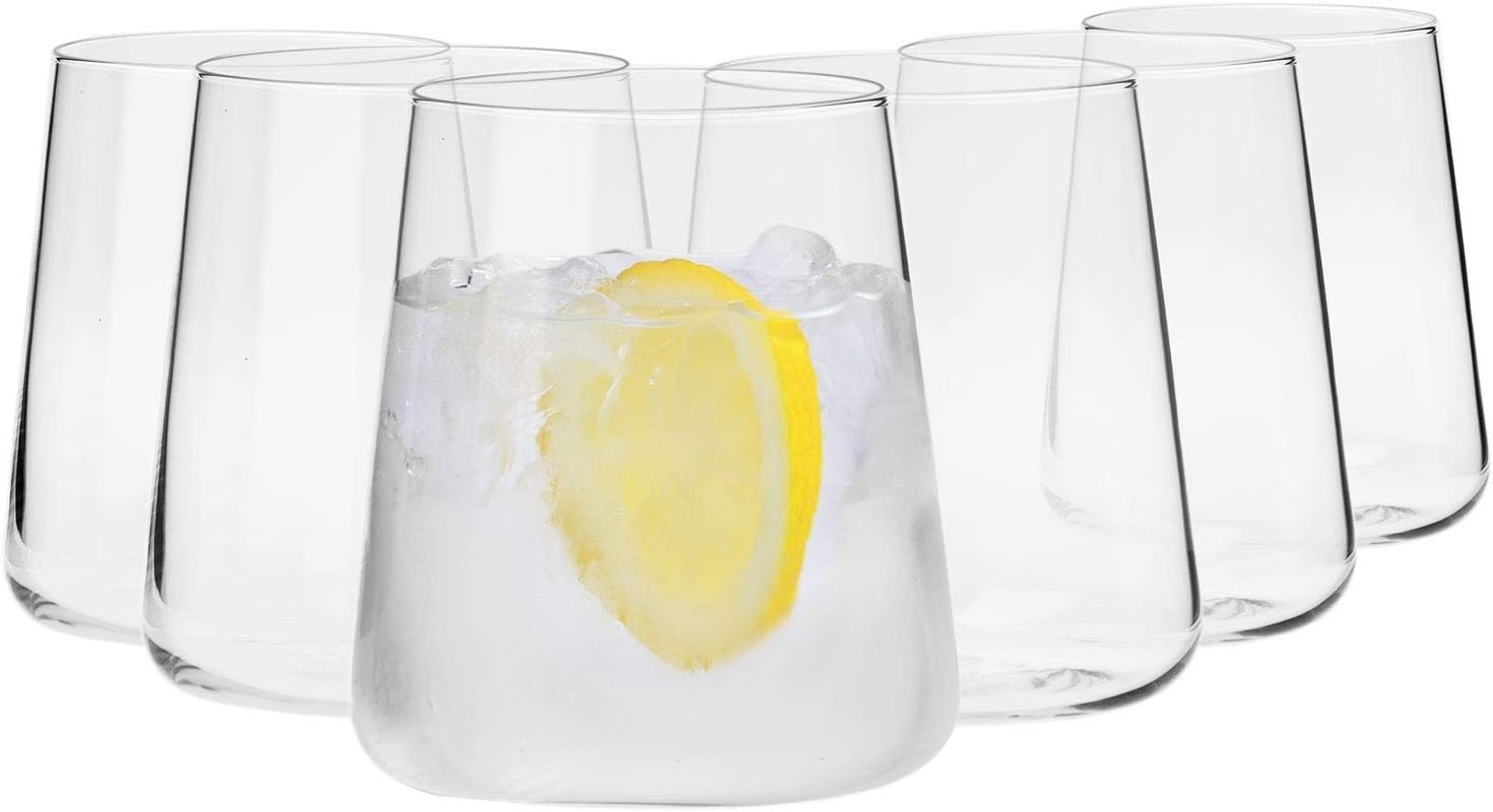 Krosno Gin-Gläser Wassergläser Weißweingläser Trinkgläser | Set von 6 | 430 ML