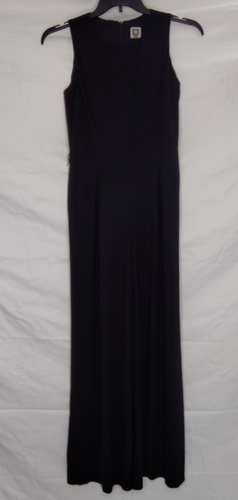 Black jumpsuit 8 Anne Klein pockets stretch minimal classic office formal FLAW - Picture 13 of 17
