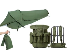 Compact OD Green Bivy Tent +Military ALICE Pack Olive Drab Tactical Survival Set