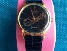 Nivada Bermuda quadrante blu, cinturino in pelle, Swiss Made, orologio da donna