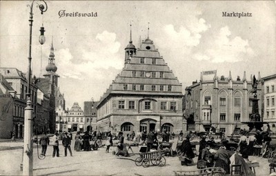Postcard Hanseatic city of Greifswald, marketplace - 11594730