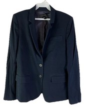 J.Crew Blazer Jacket Cotton Blend Navy Blue Professional Womens 6 Professional