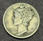 1927-S Mercury Dime  - Fine - 90% Silver