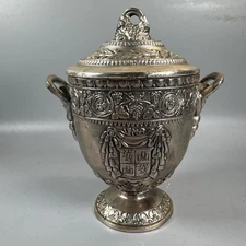 RARE Antique Style Silverplate Sugar Urn Corbell & Co Castle Mark 5” 412,8gr
