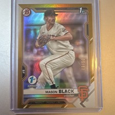 Topps 2021 Bowman Draft Mason Black Gold Foil #BD-129 /50 Giants