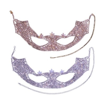 Veils Shiny Crystal Face Mask Dance Nightclub Ornaments Face Jewelry Gifts
