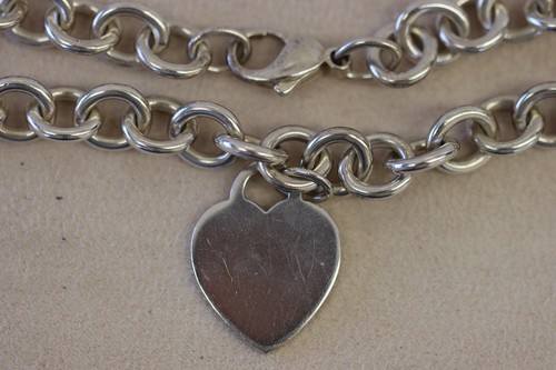Tiffany & Co. Sterling Silver 925 Heart Charm Necklace & Bracelet - Picture 3 of 6