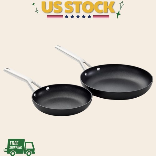 NEW Hard-Anodized Nonstick Frying Pan Set 8 Inch and 10 Inch Skillets Set - Picture 1 of 7