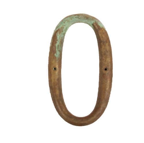 3 Inch House Number "0" Used with Patina