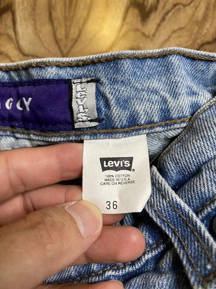 Pantalones Cortos Vaqueros Sueltos Vintage Años 90 Levi’s Plata Etiqueta Púrpura Talla 36 Hechos en EE. UU. Foto 3 de 4