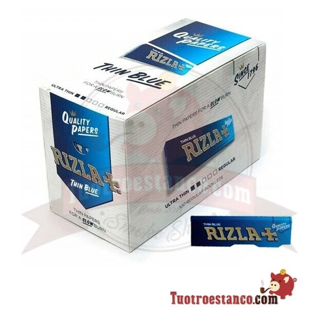 Cartine Rizla Blu Corte Singole Blue Regular - Rolling paper, Total 100 Libretti - Immagine 3 di 4