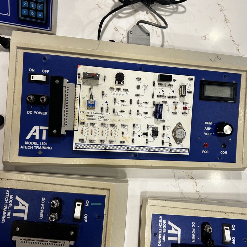 LOT of Vintage ATECH Training ATech 1801 & 1802 Trainer & Plug in Cards Untested