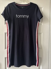 Tommy Hilfiger Women s Logo T-Shirt Dress Navy Blue Size M Excellent Condt