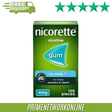 Image of Nicorette 4mg Nicotine Gum – Icy White (105 Pieces) 100% ORIGINAL ⭐⭐⭐⭐⭐