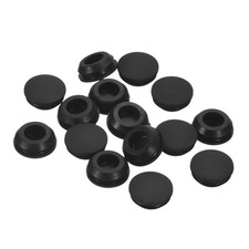 18Pcs Silicone Plugs, Rubber Round Hole Plugs for 12-13mm Hole, Black