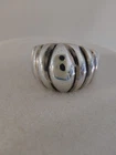 Vintage Mexico 925 Sterling Silver Ribbed Dome Shrimp Statement Ring Size 7.5