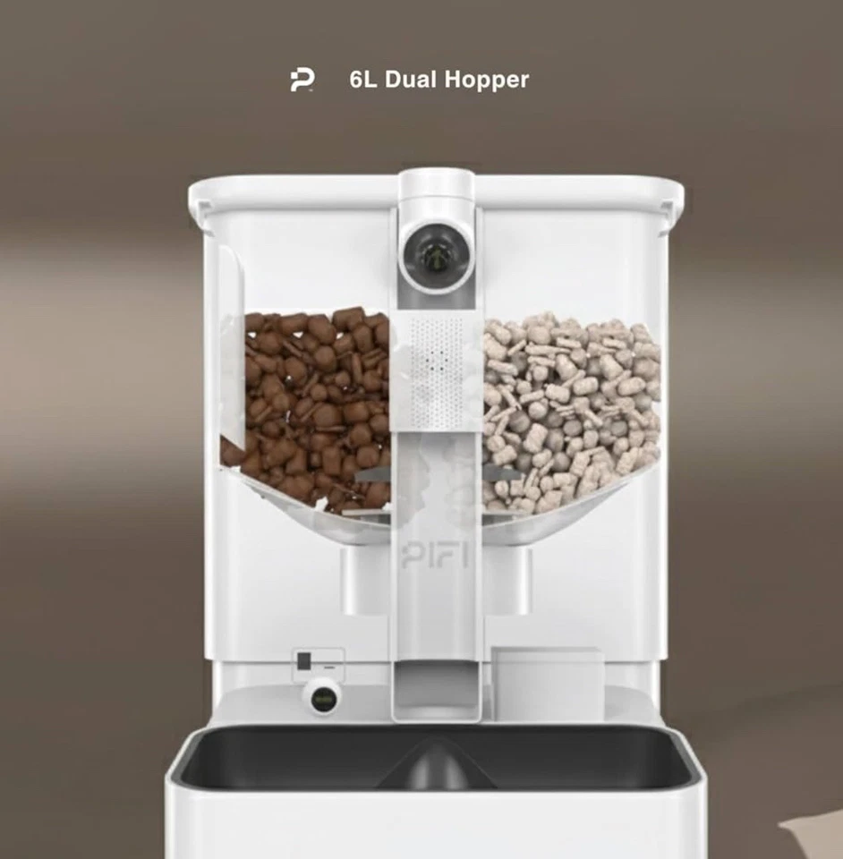 Alimentador Inteligente Multi-mascotas Pifi 5G Wifi con Doble Cámara 6L Doble Bin App Track Foto 4 de 4