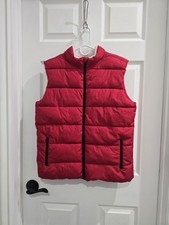 Crazy 8 Kids Size XL 14 Red Puffer Vest Zip Sherpa Pockets EUC