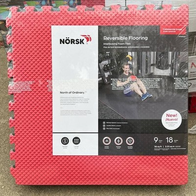 Norsk 25'' x 25'' Commercial Grade Reversible Floor Mats, 9 Tile Pieces