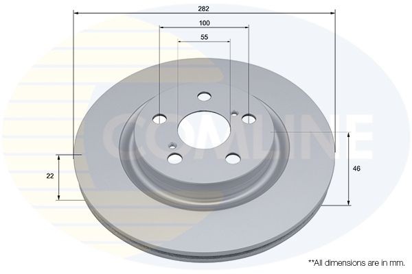 Brake Disc Front Internally Vented Coated Fits Toyota Yaris COMLINE ADC5234V