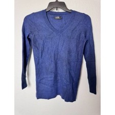 Apt. 9 Cashmere Sweater Women's S Blue Timeless Academia Office Wear Layering