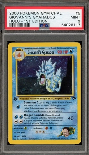 Pokemon Giovanni's Gyarados Gym Challenge 1st Edition Holo Rare #5 PSA 9 Mint