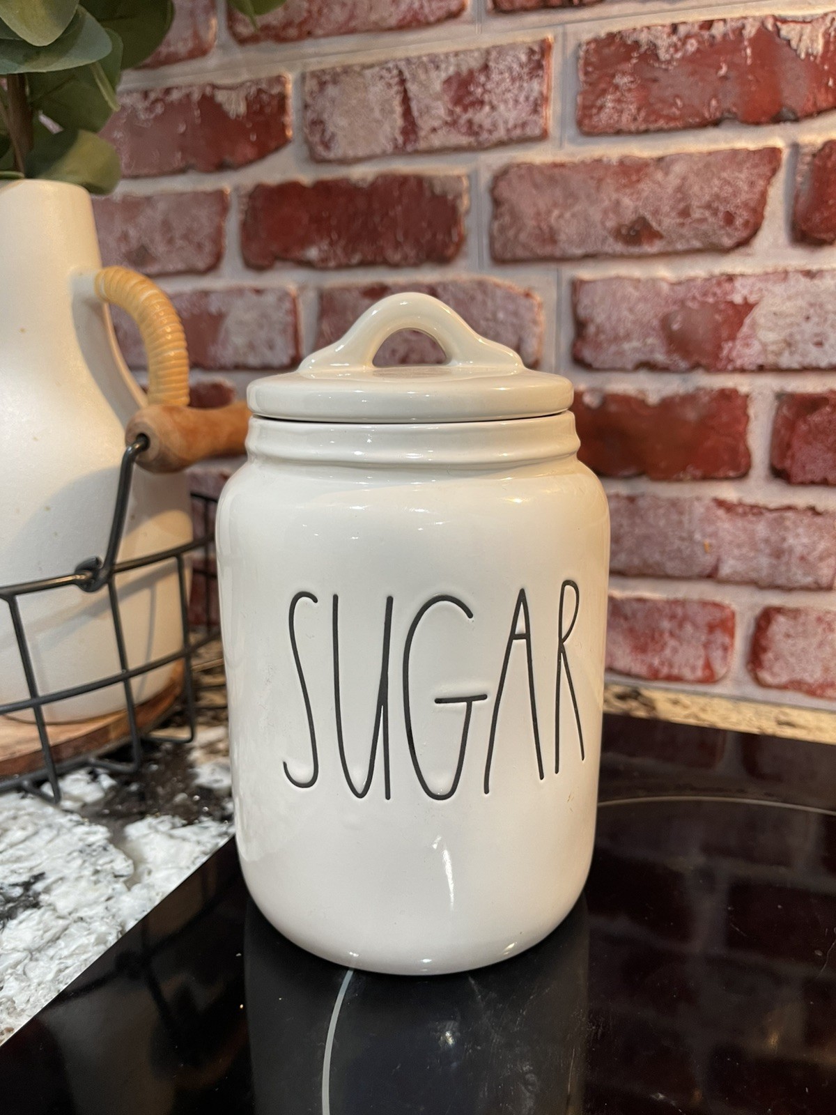 Rae Dunn SUGAR White Canister & sealingLid By Magenta Farmhouse Style
