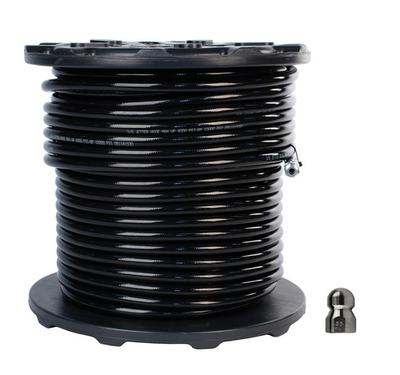 #ad Schieffer 3 8quot; x 300#x27; 4000 PSI Thermoplastic Sewer Jetter Hose amp; 5.5 Nozzle $601.99