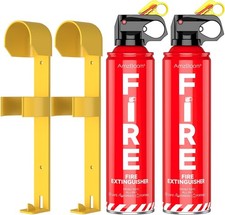 AmzBoom 2-Pack Fire Extinguisher Kit,Compact ABCK Spray for Home, Kitchen, Car