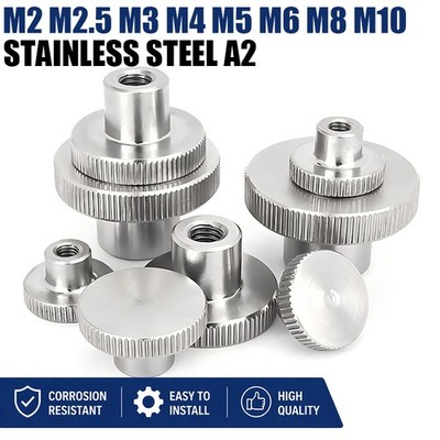 Knurled Thumb Nuts Stainless Steel A2 Hand Grip Knobs M2 M2.5 M3 M4 M5 M6 M8 M10