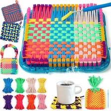Weaving Loom Kit Kids Arts and Crafts DIY Potholder Knitting Beginners Toy Gift