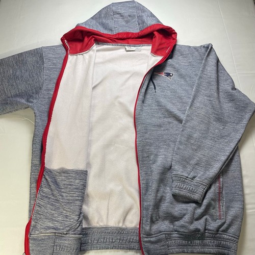 Majestic Mens New England Patriots Full Zip Hooded Sweater Jacket Size 4XLT - Picture 4 of 11